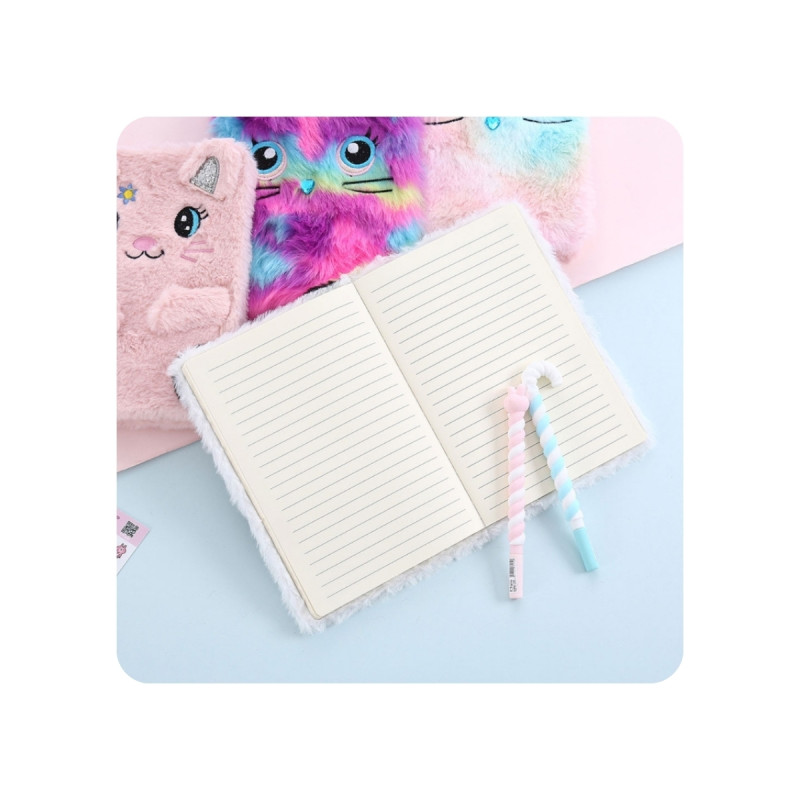 Sevimli Hayvan Desenli Peluş Defter Suni Kürk Sert Kapaklı Not Defteri Pembe Sevimli Hayvan Desenli Peluş Defter Suni Kürk Sert Kapaklı Not Defteri Pembe