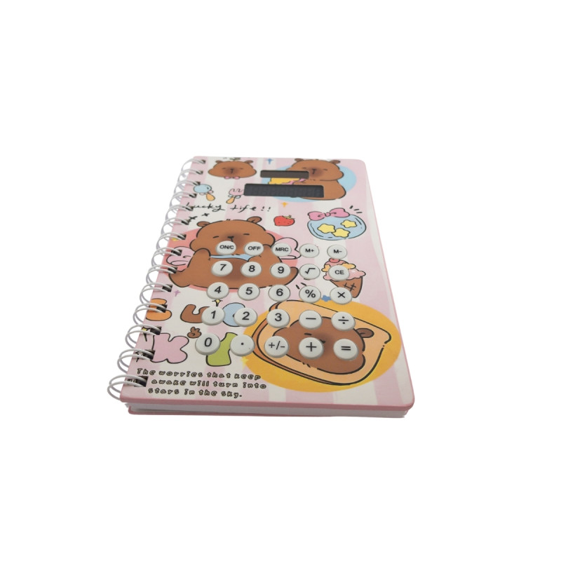 Sevimli Sert Kapaklı Solar Hesap Makineli Tatlı Not Defteri Pembe Sevimli Sert Kapaklı Solar Hesap Makineli Tatlı Not Defteri Pembe