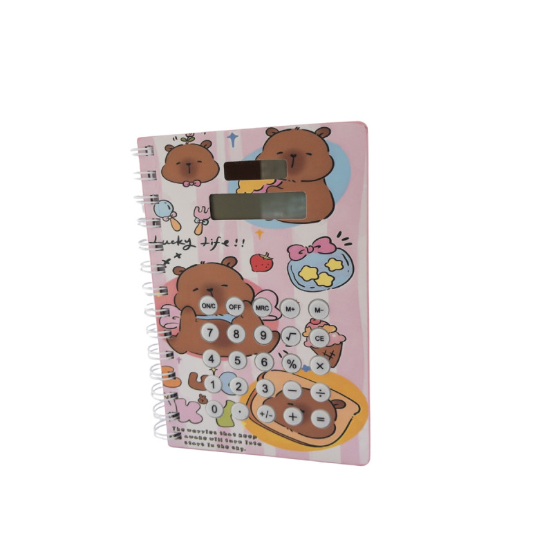 Sevimli Sert Kapaklı Solar Hesap Makineli Tatlı Not Defteri Pembe Sevimli Sert Kapaklı Solar Hesap Makineli Tatlı Not Defteri Pembe