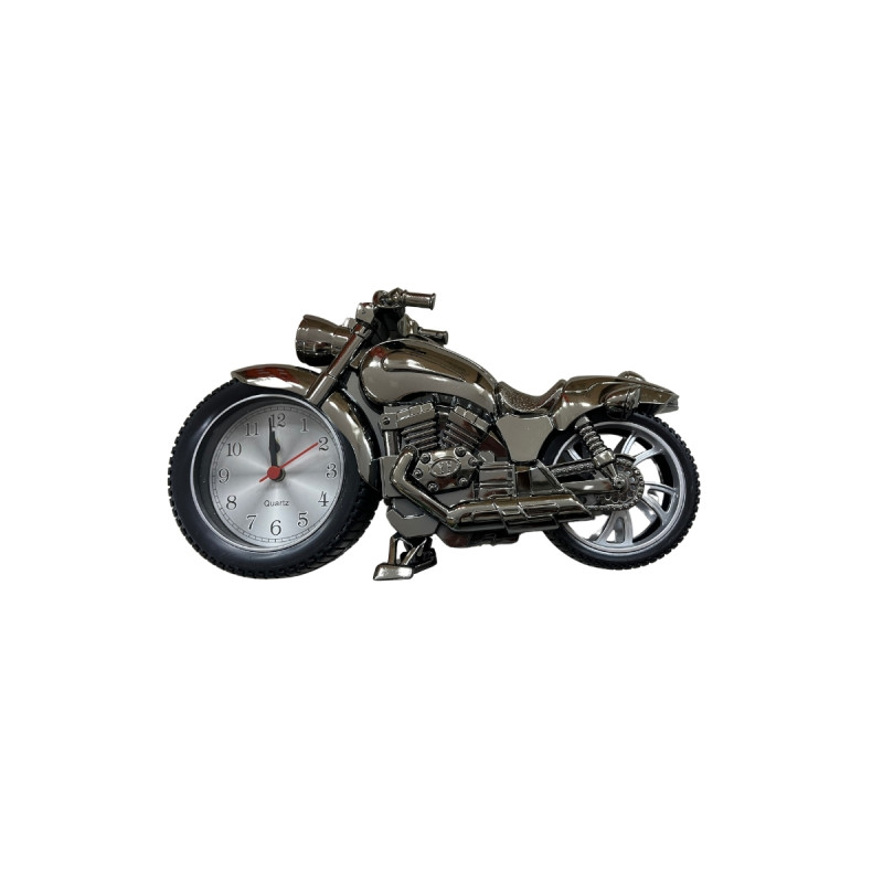 Masa Üstü Alarmlı Saat Dekoratif Motosiklet Minyatür Biblo Motor Parlak Plastik