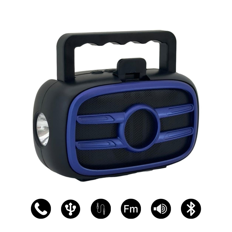 Bluetooth Hoparlör Suya Dayanıklı LED Işıklı Kablosuz FM Radyo AUX USB Ses Bombası