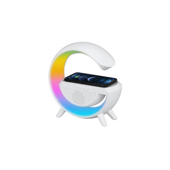 Kablosuz Şarj Standı ve LED Işıklı Masaüstü Bluetooth Hoparlör Kablosuz Şarj Standı ve LED Işıklı Masaüstü Bluetooth Hoparlör