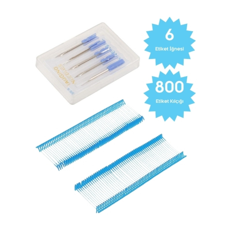 Etiket Takma Kılçık Makine Tabancası 5 Yedek İğne ve 800 Kılçık