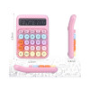 12 Haneli Yuvarlak Tuşlu Pembe Renkli Dijital Ofis Hesap Makinesi