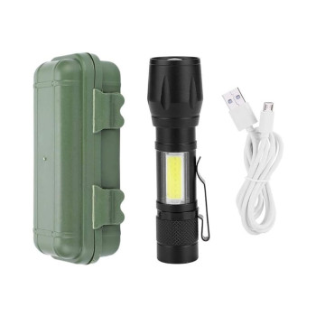 Avcı Kamp Suya Dayanıklı Güçlü LED Şarjlı El Feneri Flash Avcı Kamp Suya Dayanıklı Güçlü LED Şarjlı El Feneri Flash